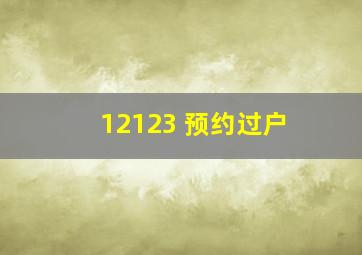 12123 预约过户